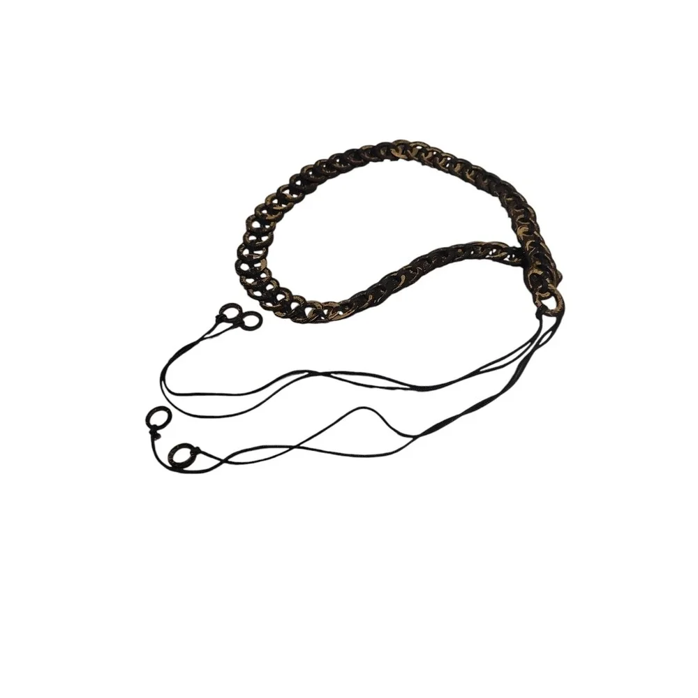 Woven Coconut Shell Tie Belt Adjustable Rare‎ To Find